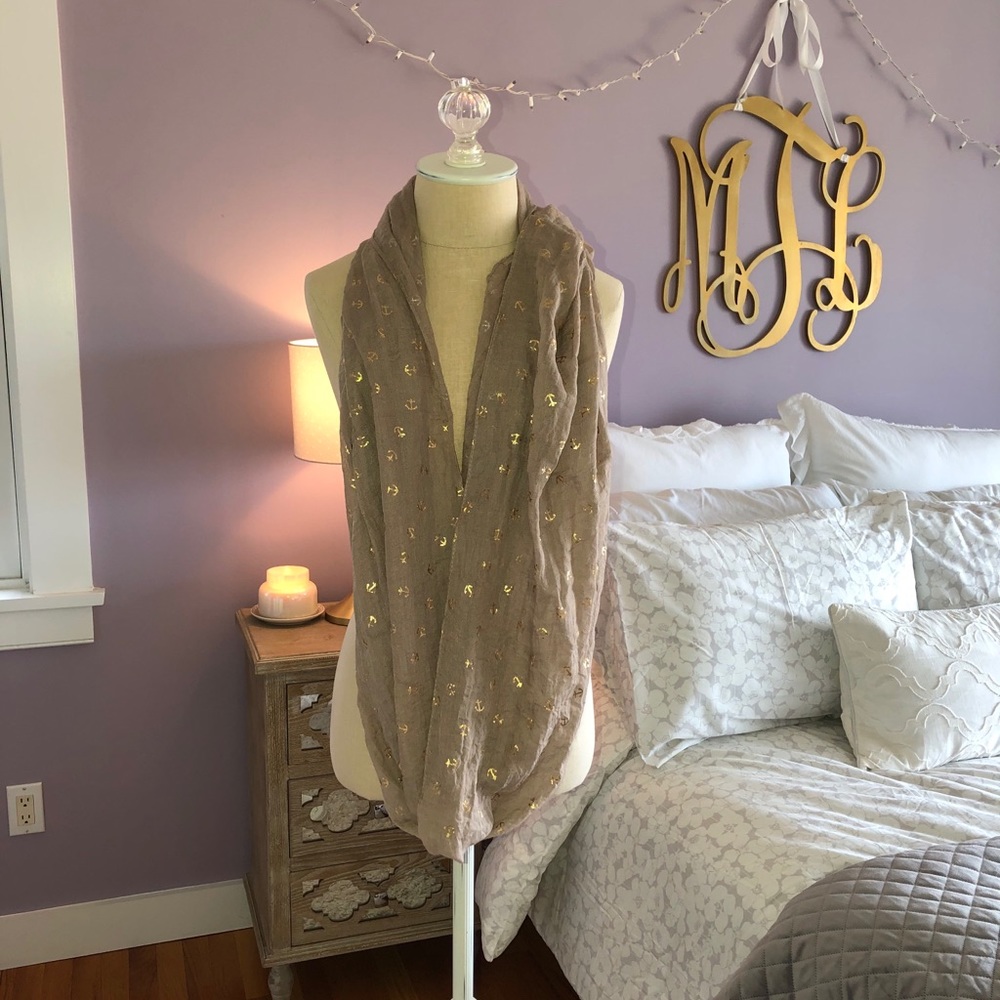 Gold Anchor Scarf